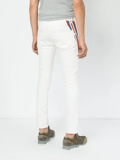 Shop Facetasm Stripe Detail Skinny Jeans - White