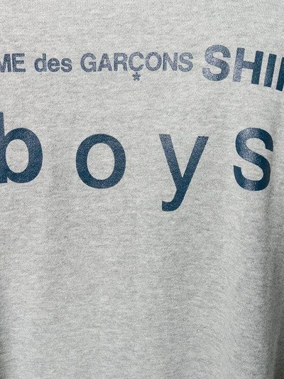 Shop Comme Des Garçons Shirt Oversized Rear Printed Zipped Sweatshirt In Grey