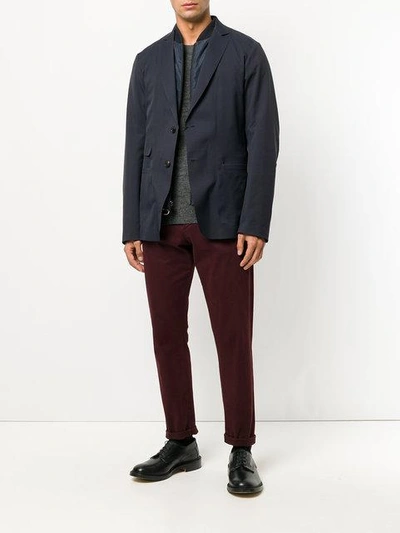 Liska Double Layer Padded Blazer Jacket - Blue In Blue