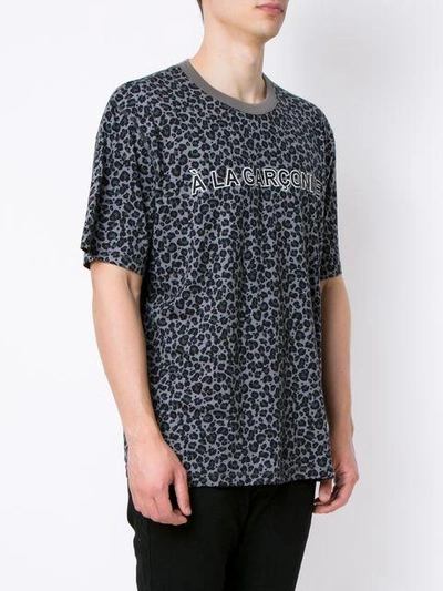 Shop À La Garçonne Leopard Print Oversized  X Hering T-shirt - Black
