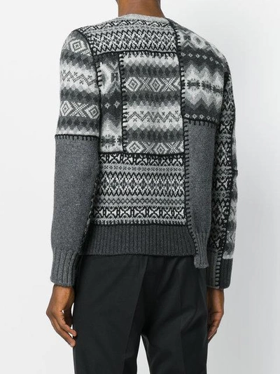 Alexander Mcqueen Patchwork Fair Isle Sweater, Gray/black/cream Multi ...