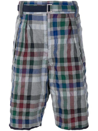 Shop Sacai Checked Bermuda Shorts