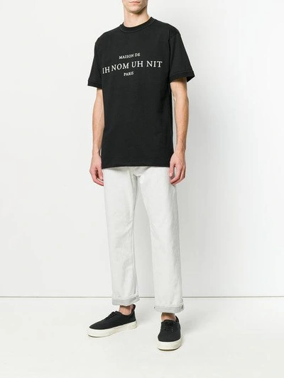 Shop Ih Nom Uh Nit Slogan Front T-shirt - Black