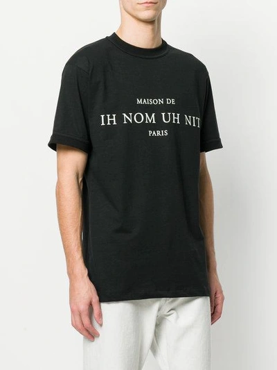 Shop Ih Nom Uh Nit Slogan Front T-shirt - Black