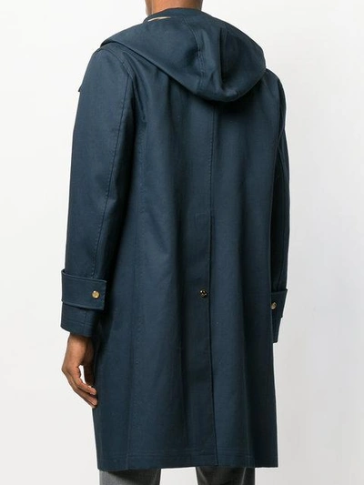 Shop Thom Browne Detachable Hood Mackintosh Parka In Blue