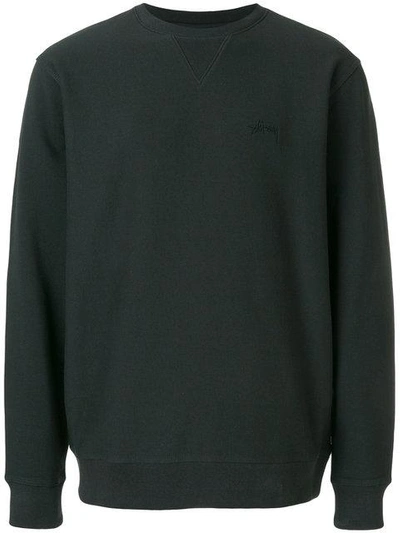 Shop Stussy Crew Neck Sweatshirt - Black