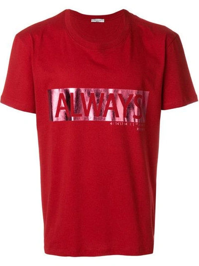 Shop Valentino Always Printed T-shirt In Red