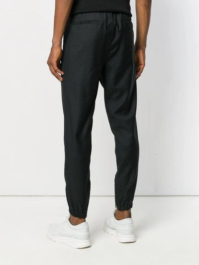 Shop Kris Van Assche Micro Polka-dot Elastic Trimmed Trousers