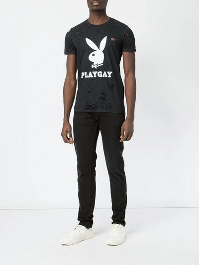 Shop Loha Vete Playgay Logo T In Black