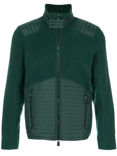 Shop Moncler Grenoble Quilted Detail Fleece - Green