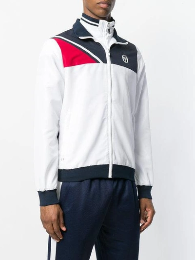 Shop Sergio Tacchini Zipped Sports Jacket - White