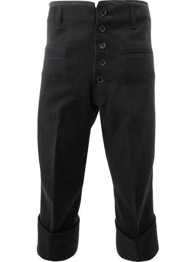 Shop Christopher Nemeth Cuffed Cropped Trousers In Black