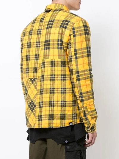 Shop Mostly Heard Rarely Seen Quilted Plaid Shirt Jacket In Yellow