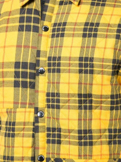 Shop Mostly Heard Rarely Seen Quilted Plaid Shirt Jacket In Yellow