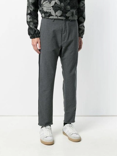 Shop Pence Contrast Side Stripe Trousers In Grey