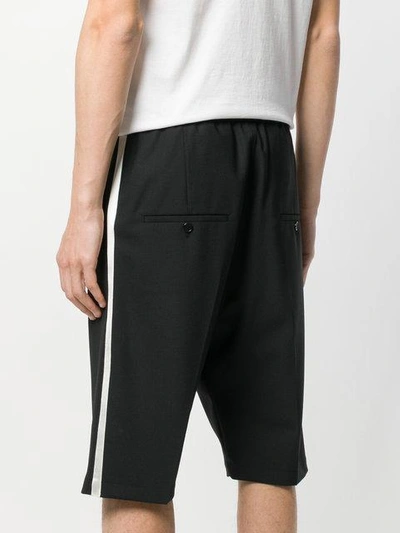 Shop Neil Barrett Elasticated Waistband Shorts In Black