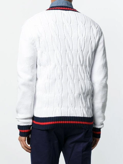 Shop Dsquared2 Stripe-trimmed Jumper - White