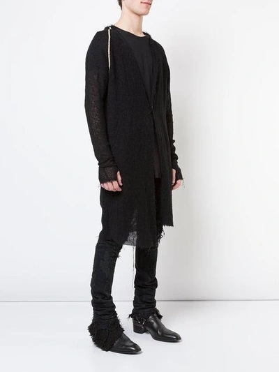 Shop Nostra Santissima Contrast Piped Long Cardigan In Black