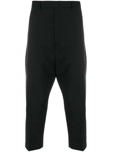 Shop Rick Owens Drop-crotch Tailored Trousers In 09 Black