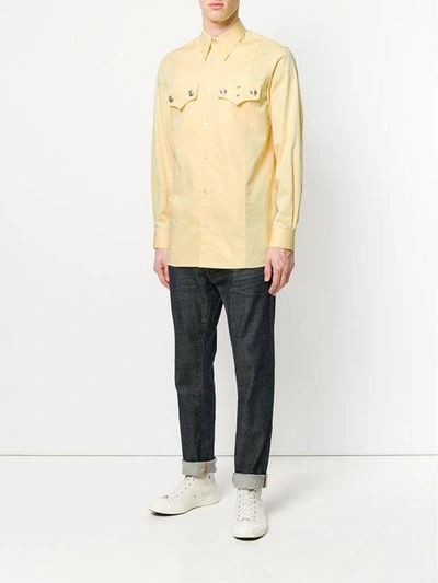 Shop Calvin Klein 205w39nyc Straight Fit Saloon Shirt In Yellow