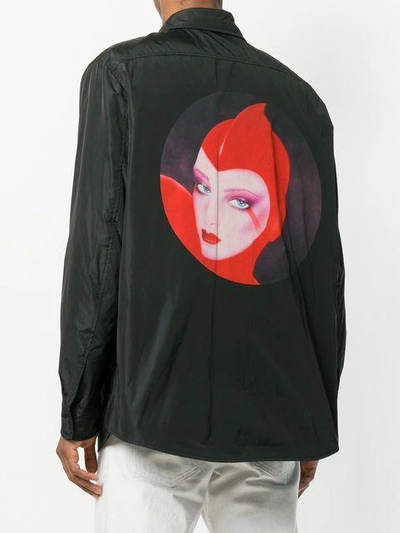 Shop Stella Mccartney Rear Print Shirt Jacket In Black
