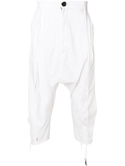Shop Army Of Me Cropped Drop Crotch Trousers - White