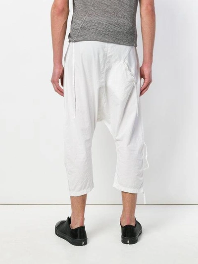 Shop Army Of Me Cropped Drop Crotch Trousers - White