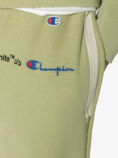 Shop Off-white X Champion Sweatpants In Green