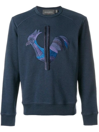 Shop Rossignol Embroidered Chicken Sweatshirt In Blue