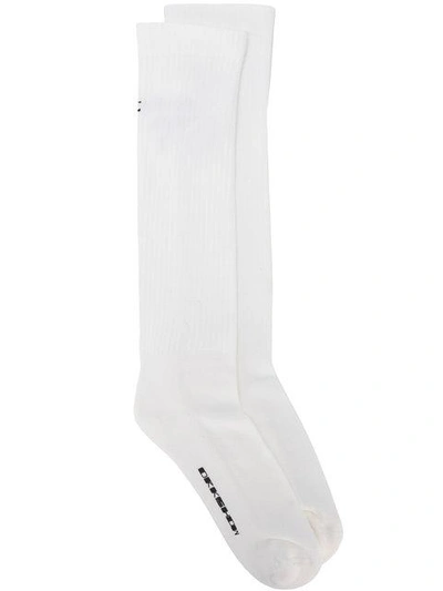 Shop Rick Owens Drkshdw Logo High-socks - White