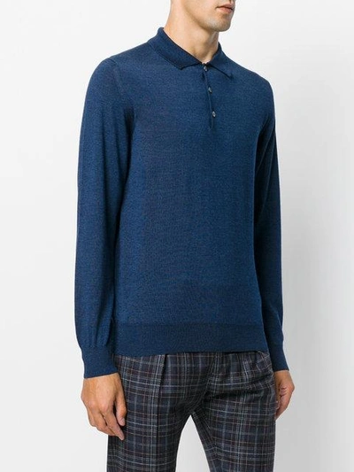 Shop Brioni Knitted Polo Shirt