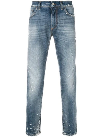 distressed slim fit jeans