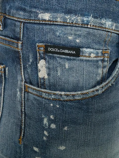 Shop Dolce & Gabbana Distressed Slim Fit Jeans In Blue
