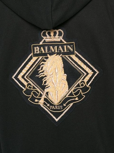 Shop Balmain Biker Sweatshirt In Black