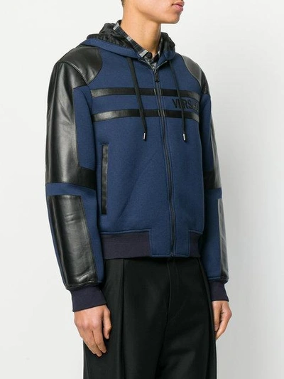 Shop Versace Panelled Hooded Jacket