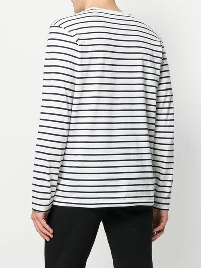 Shop Karl Lagerfeld Karl Striped Sweatshirt In White