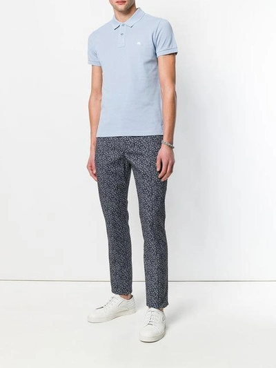 Shop Etro Slim Fit Polo Shirt In Blue