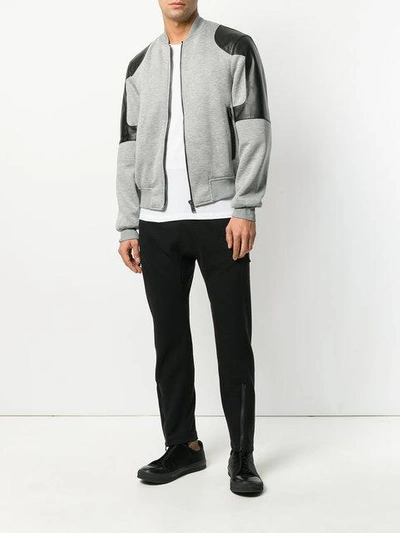 Shop Versace Medusa Bomber Jacket In Grey