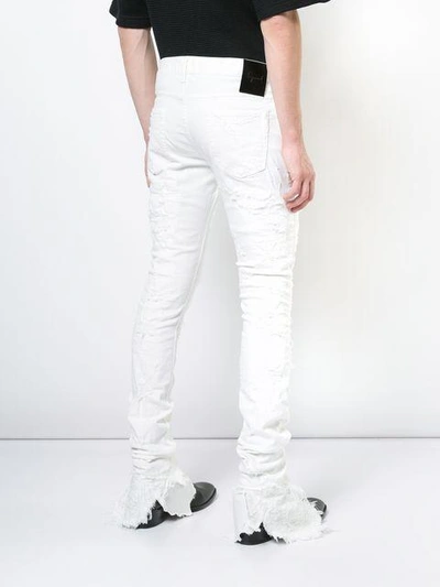 Shop Fagassent Distressed Skinny Jeans - White