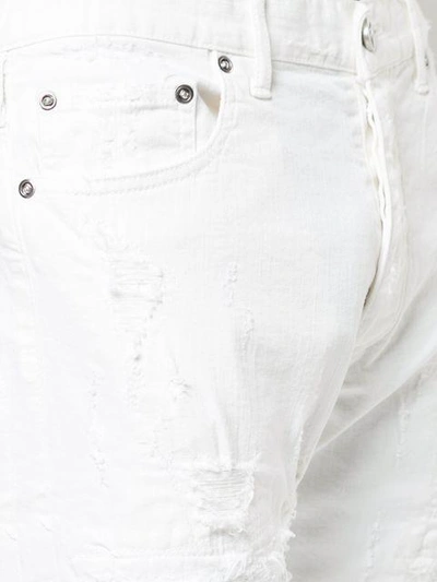 Shop Fagassent Distressed Skinny Jeans - White