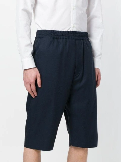 Shop Neil Barrett Elasticated Waist Shorts In Blue