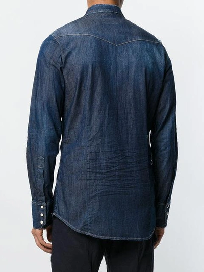 Shop Dsquared2 Western Denim Shirt - Blue