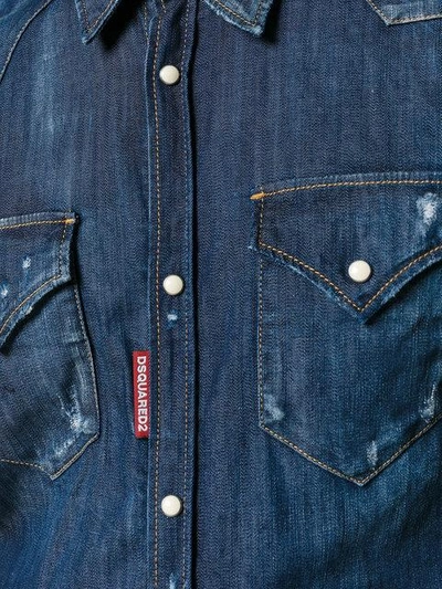 Shop Dsquared2 Western Denim Shirt - Blue