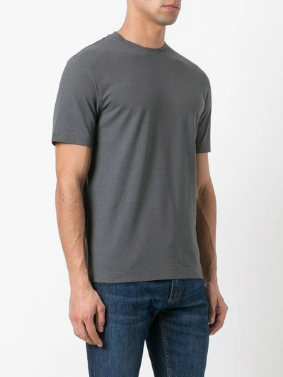 Shop Zanone Plain Crew-neck T-shirt In Grey