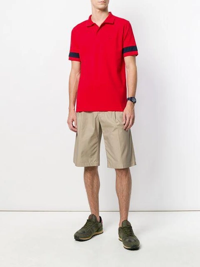 Shop Sun 68 Stripe Sleeve Polo Shirt