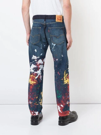 Shop Junya Watanabe Man X Carhartt  Paint Splatter Jeans In Blue