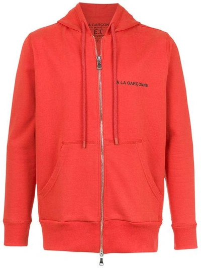 Shop À La Garçonne Logo Print Hoodie In Red