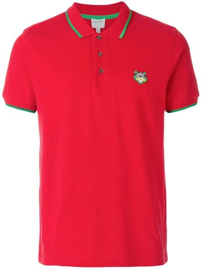 Shop Kenzo Mini Tiger Polo Shirt - Red