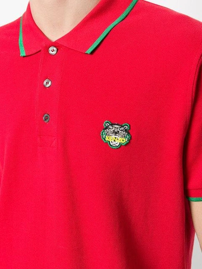 Shop Kenzo Mini Tiger Polo Shirt - Red