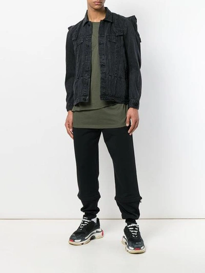 Shop Bmuette Slim-fit Denim Jacket In Black